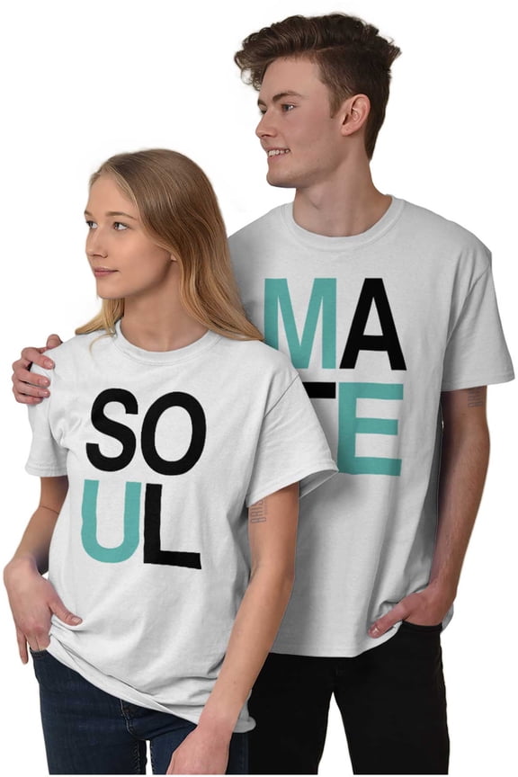 Matching Set for Couples Soul Mates Men's Graphic T Shirt Tees Brisco Brands L
