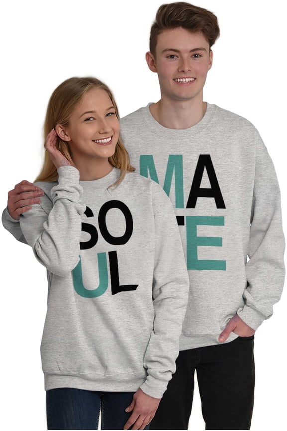 Matching Set for Couples Soul Mates Unisex Plus Fleece Graphic Sweatshirt Brisco Brands 2X