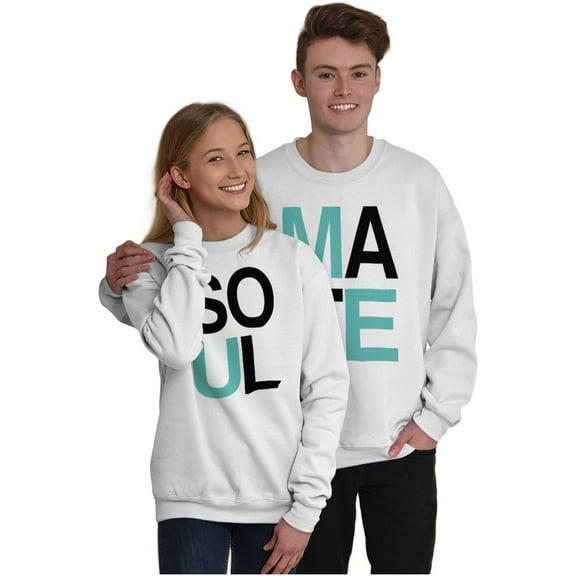 Matching Set for Couples Soul Mates Unisex Plus Fleece Graphic Sweatshirt Brisco Brands 2X