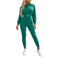 thumbnail image 1 of Matching Set for Women Slim Long Sleeve Hoodie Skinny Leggings Fall Tracksuits for Workout Travel Hiking Green S, 1 of 7