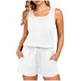 thumbnail image 1 of Matching Sets Women Clothing Casual Crew Neck Sleeveless Tank Top and Shorts with Pocket Summer 2 Piece Travel Outfits, 1 of 7