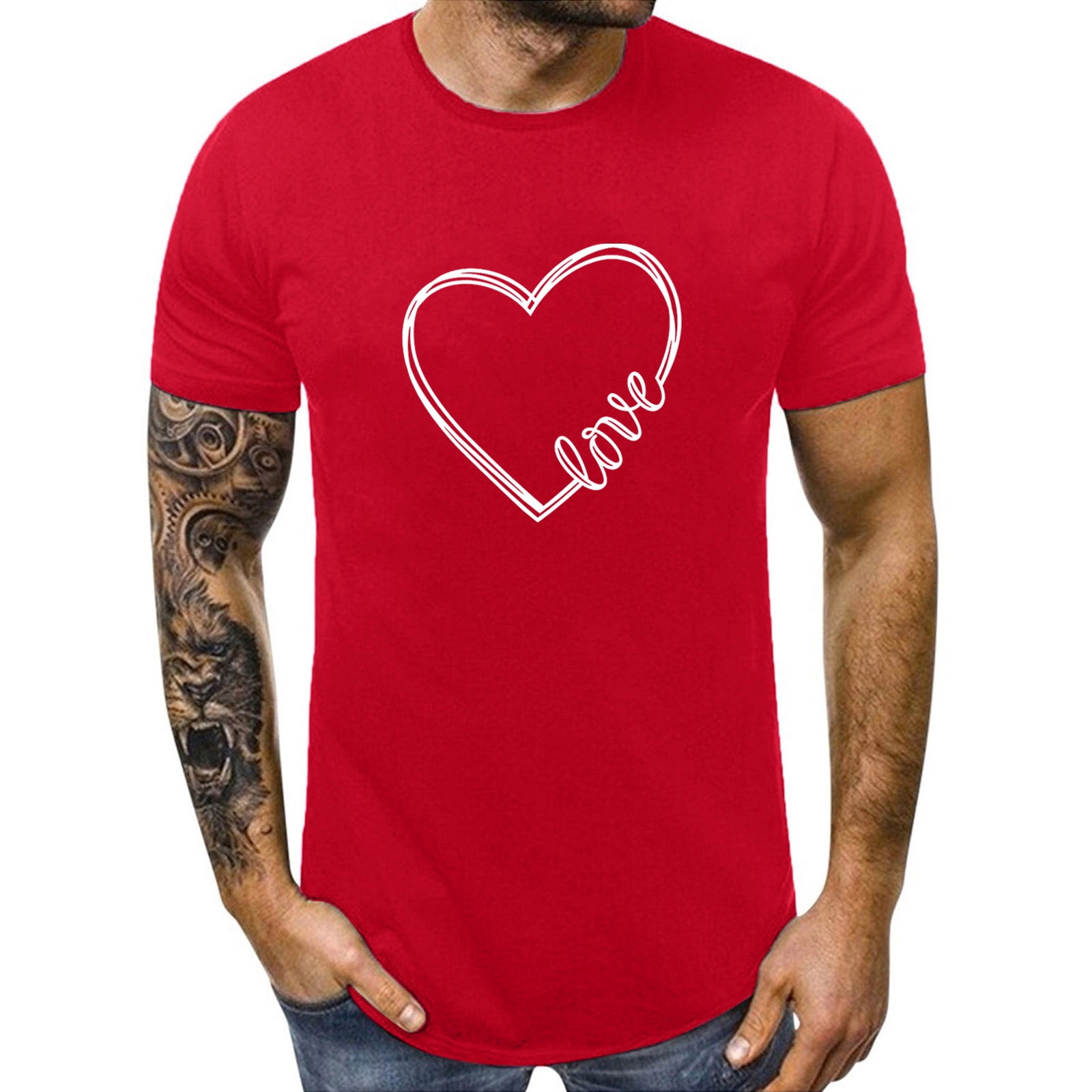 Matching Shirts For Couples Mens Blouse Valentine's Day Short Sleeve ...