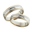 thumbnail image 1 of Pompeii3 Matching Swiss Cut 14k Gold His Hers Wedding Band Set, 1 of 5