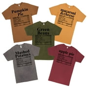 AWKWARD STYLES Matching Thanksgiving Shirt for Family and Friends - Funny Thanksgiving Meals Matching Outfit -Turkey Pumpkin Pie Mashed Potatoes T-shirt