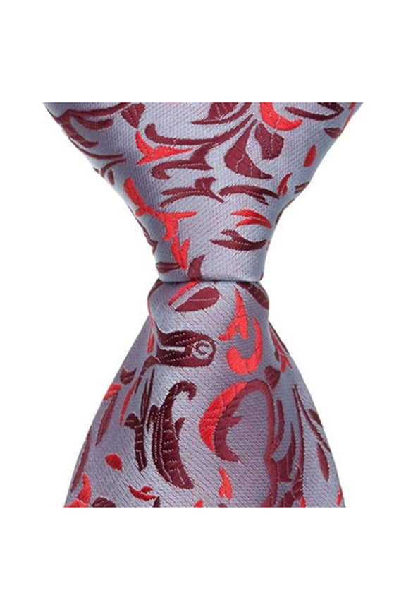 2633 R3 - 6 in. Newborn Zipper Necktie - Red Decorative Design