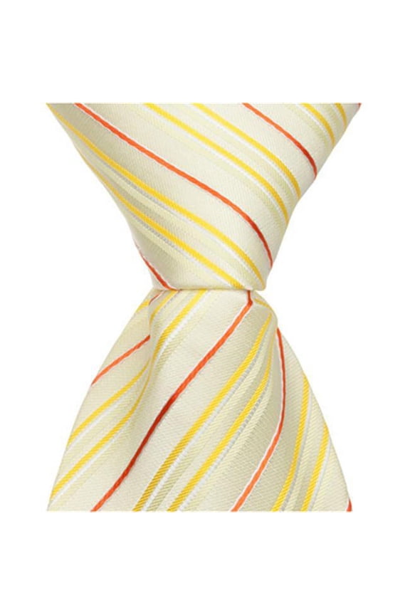2731 Y2 - 6 in. Newborn Zipper Necktie - Yellow With Stripes