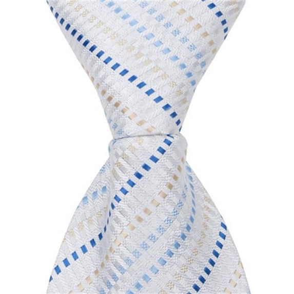 Matching Tie Guy 4588 X7 - 63 in. Adult Necktie - White With Blue & Yellow Squares, XL
