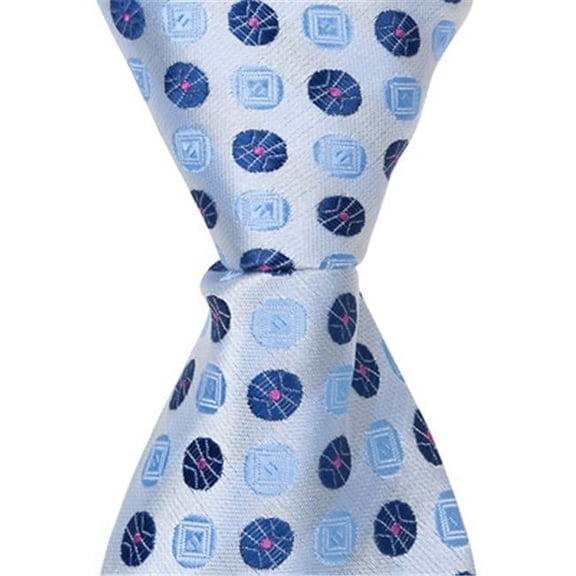 Matching Tie Guy 5251 XB21 - 9.5 in. Zipper Necktie - Blue- With Two Different Blue Polka Dots- 6 to 18 Month