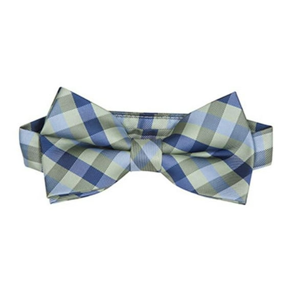 Matching Tie Guy 5445 BT 10 - 6 to 12 Years Bowtie - Blue & Green Plaid