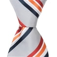 thumbnail image 1 of Matching Tie Guy  XS24 - 63 in. Adult Necktie - Grey With Red- Orange- White- & Navy Stripes- XL, 1 of 1