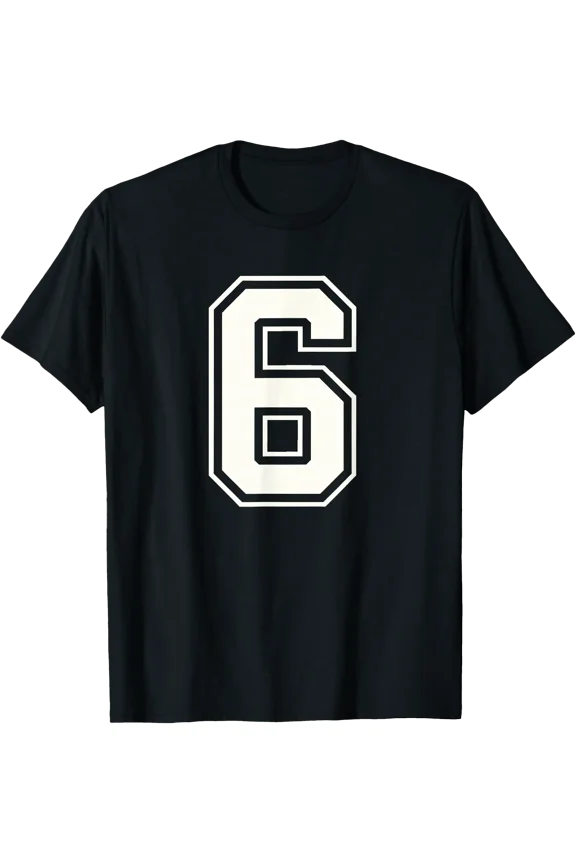 Matching Varsity 6 Number Six Team Sports Graphic Design T-Shirt