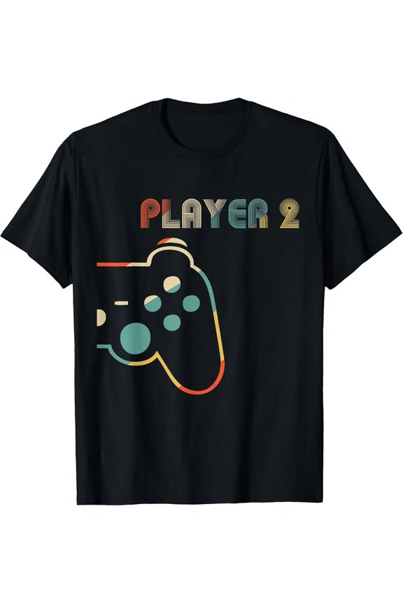 Matching Video Gamers Couple Player One Player Two Gaming Unisex T-Shirt, S - 5XL