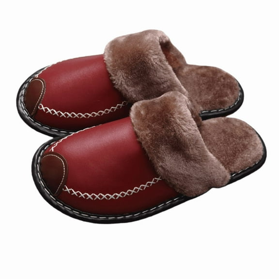 Matching Winter Warm Indoor Slippers for Couples, Cozy Plush Lined House Shoes with Non-Slip Sole, Soft Fleece Memory Foam Slippers, Comfortable Thick Bottom Bedroom Shoes for Women & Men