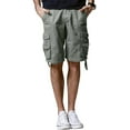 thumbnail image 1 of Matchstick Men Cotton Solid Twill Cargo Shorts Relax Multi-Pocket for Work Summer Beach, 1 of 7
