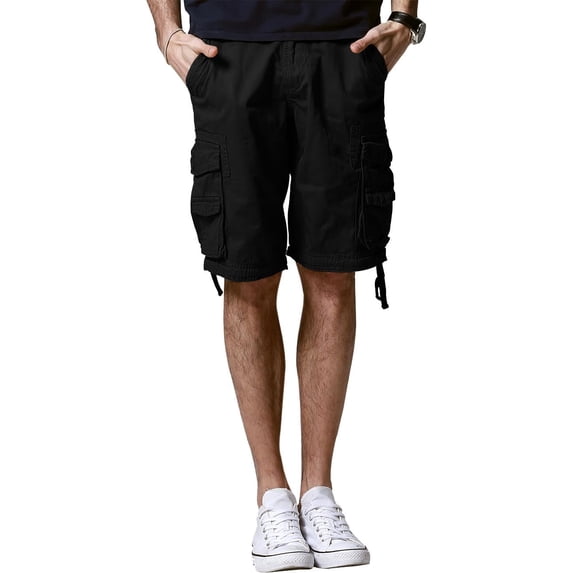 Matchstick Men Cotton Twill Multi-Pocket Cargo Shorts for Work Sports Outdoor