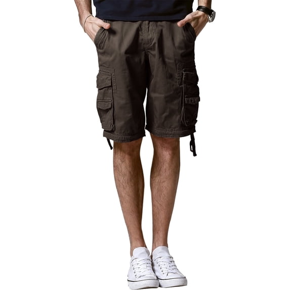 Matchstick Men's Cotton Cargo Shorts Loose Utility Outdoor Shorts with Multi Pockets, Sizes S-6XL