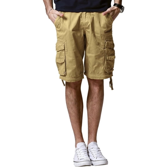 Matchstick Men's Cotton Cargo Shorts Loose Utility Outdoor Shorts with Multi Pockets, Sizes S-6XL