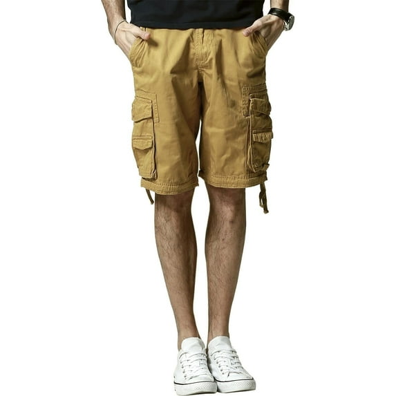 Matchstick Men's Cotton Cargo Shorts Loose Utility Outdoor Shorts with Multi Pockets, Sizes S-6XL