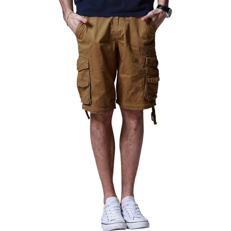 Matchstick Men s Cotton Cargo Shorts Loose Utility Outdoor Shorts with Multi Pockets Sizes S 6XL