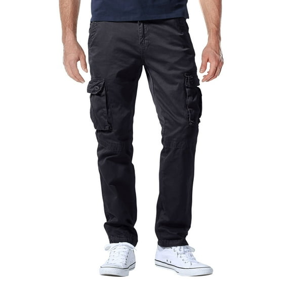 Matchstick Men Regular Fit Straight Leg Cotton Cargo Pants with 6 Pockets