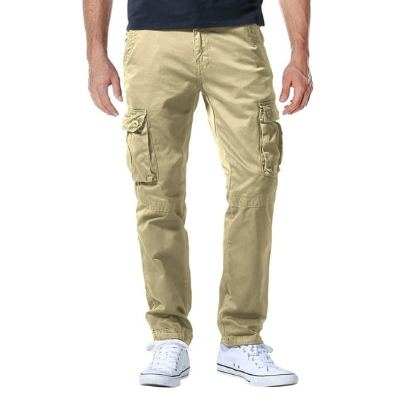Matchstick Men Regular Fit Straight Leg Cotton Cargo Pants with 6 Pockets