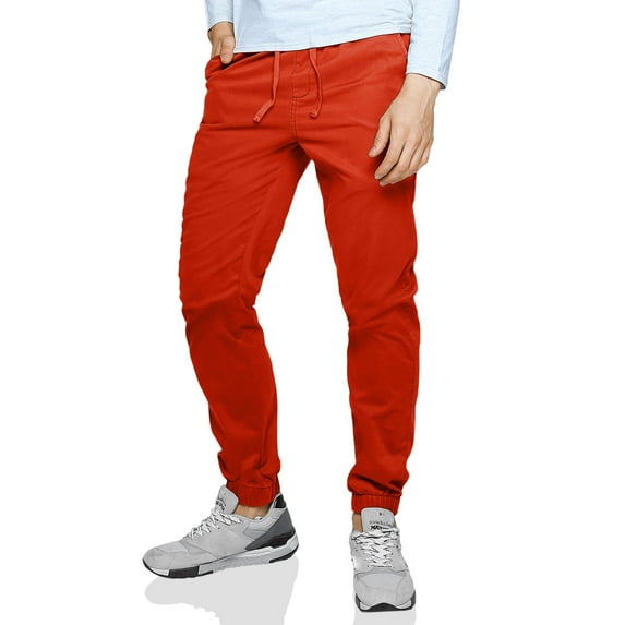 Matchstick Men's Chino Jogger Pants Elastic Waist Casual Pants