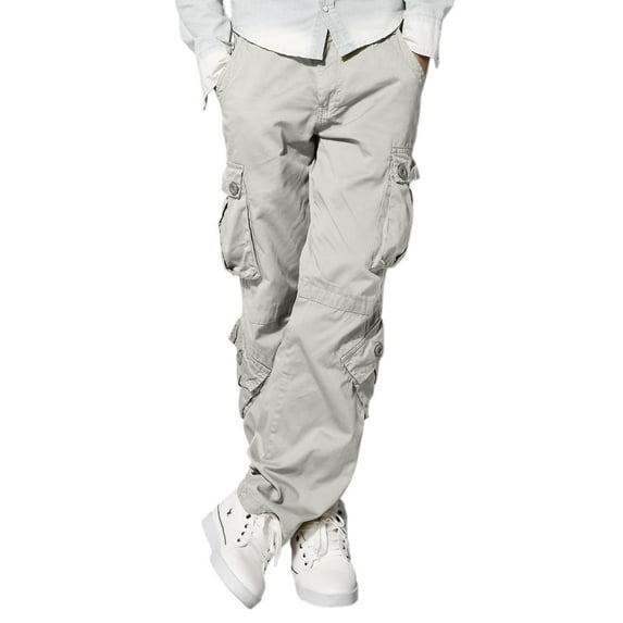 Matchstick Men's Retro Relaxed Plus Size Cargo Pants with Multi Pockets