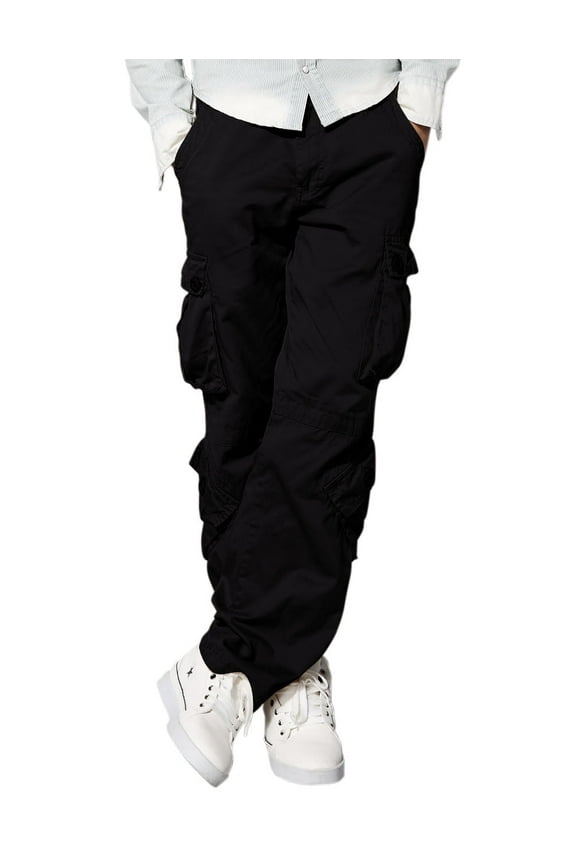 Men's Retro Relaxed Plus Size Cargo Pants with Multi Pockets