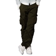 Matchstick Mens Retro Relaxed Plus Size Cargo Pants with Multi Pockets