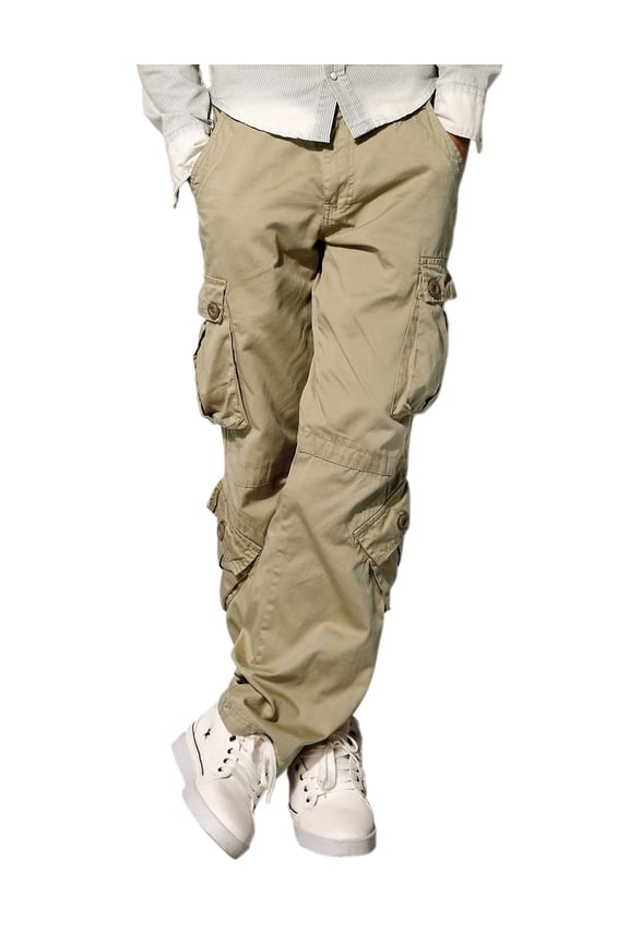 Men's Retro Relaxed Plus Size Cargo Pants with Multi Pockets