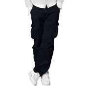 Matchstick Mens Retro Relaxed Plus Size Cargo Pants with Multi Pockets