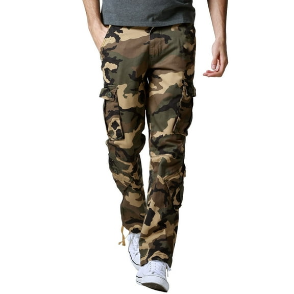 Matchstick Men's Retro Relaxed Plus Size Cargo Pants with Multi Pockets