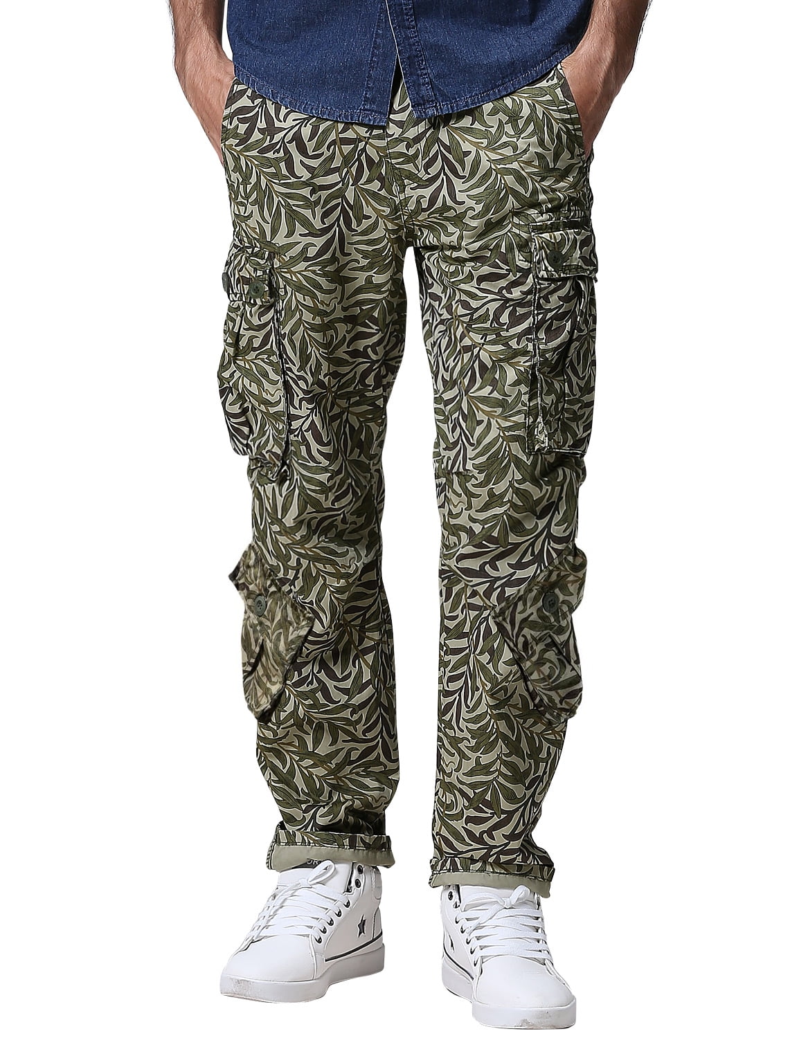 Matchstick Men's Retro Relaxed Plus Size Cargo Pants with Multi Pockets
