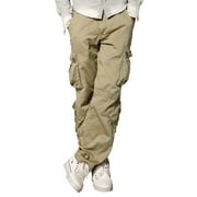 Matchstick Mens Retro Relaxed Plus Size Cargo Pants with Multi Pockets