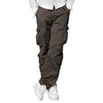 thumbnail image 1 of Matchstick Men's Retro Relaxed Plus Size Cargo Pants with Multi Pockets, 1 of 8