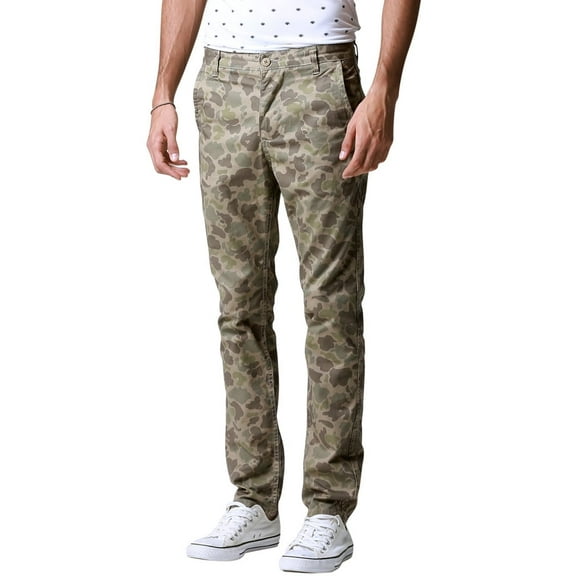 Matchstick Men’s Slim-Fit Flat Front Tapered Casual Chino Pants