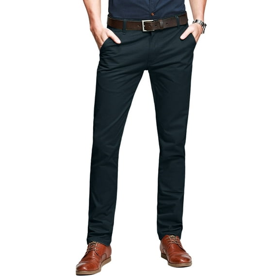 Matchstick Men’s Slim-Fit Flat Front Tapered Casual Chino Pants