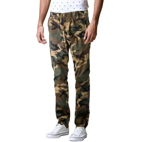 Matchstick Men’s Slim-Fit Flat Front Tapered Casual Chino Pants