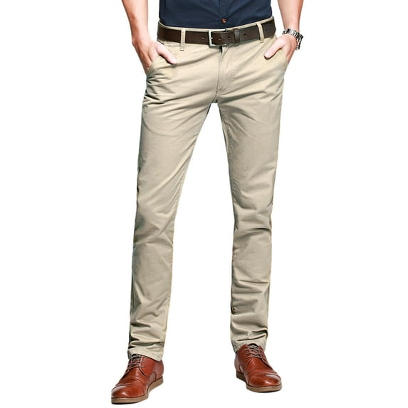 Matchstick Men’s Slim-Fit Flat Front Tapered Casual Chino Pants