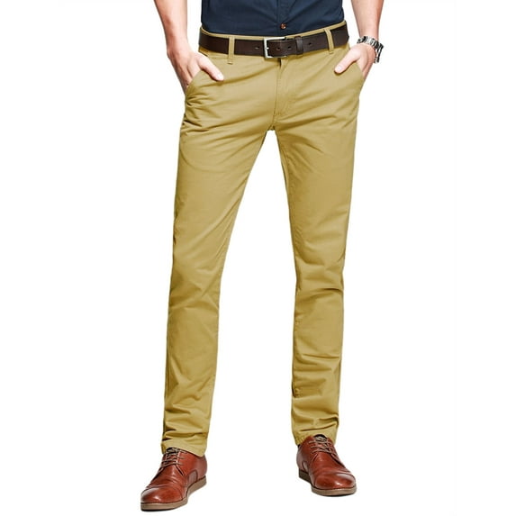 Matchstick Men’s Slim-Fit Flat Front Tapered Casual Chino Pants
