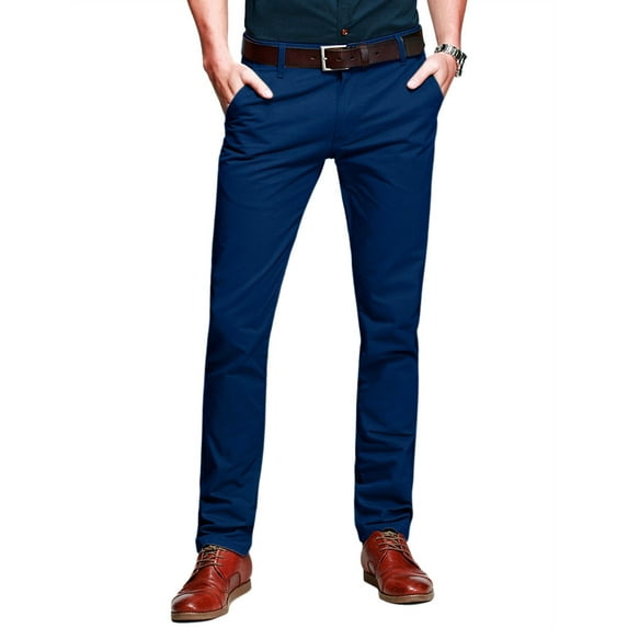 Matchstick Men’s Slim-Fit Flat Front Tapered Casual Chino Pants