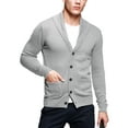 thumbnail image 1 of Matchstick Men's V-Neck Shawl Collar Button-up Cardigan Cotton Knitted Sweater with Pockets, 1 of 9