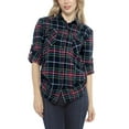 thumbnail image 1 of Matchstick Women Long Sleeve Flannel Plaid Checked Shirt (XS-XXL), 1 of 6