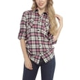 thumbnail image 1 of Matchstick Women Long Sleeve Flannel Plaid Checked Shirt (XS-XXL), 1 of 6