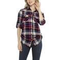 thumbnail image 1 of Matchstick Women Long Sleeve Flannel Plaid Checked Shirt (XS-XXL), 1 of 5