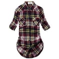 thumbnail image 1 of Matchstick Women Long Sleeve Flannel Plaid Checked Shirt (XS-XXL), 1 of 4