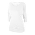thumbnail image 1 of Matchstick Women's 3/4 Dolman Sleeve Banded Waist T-Shirt Solid Tunic Top (S-3XL), 1 of 4