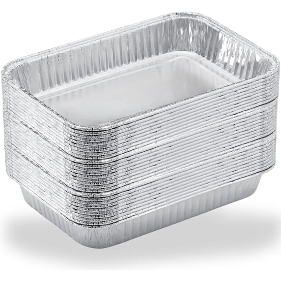 Matchwaves 50 Pack Drip Pans for Weber 6415, Disposable Aluminum Foil Grease Trays for Weber Grills, Universal Replacement Liners for Weber Series
