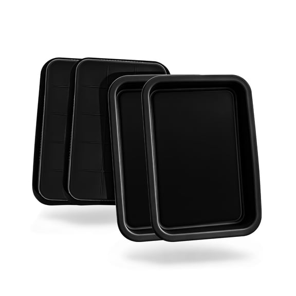 Matchwaves Drip Pan for Weber, Silicone Grease Tray Liners for Weber Grills, Reusable Universal Replacement Liners for Weber Series, 8.8" X 6.3" - 4 Pack Black