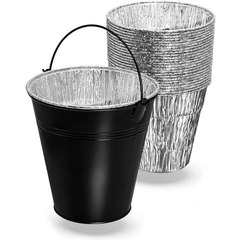 Matchwaves Grease Bucket BAC608 with 15 Pack Drip Bucket Liners for Traeger Grease & Ash Keg, Large Drip Tray & Drip Pan Liners Replacement for Traeger, Pit Boss, Z Grills & Oklahoma Joe’s